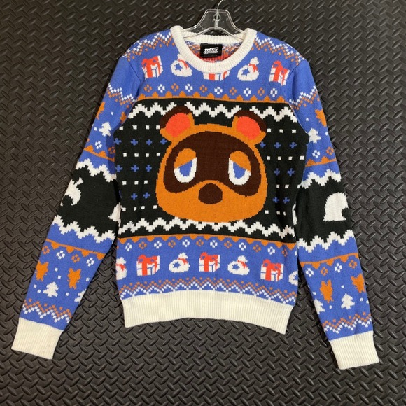 Nintendo Sweaters - Nintendo Geeknet Animal Crossing Christmas Crewneck Pullover Sweater Men's Small